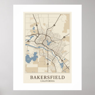 Bakersfield-Karte Poster | Minimalistische Stadtan