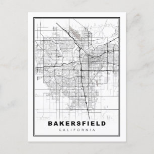 Bakersfield Map Feiertagspostkarte