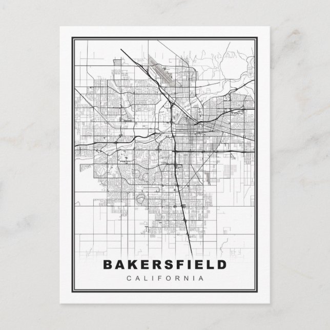 Bakersfield Map Postkarte (Vorderseite)