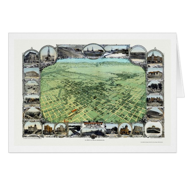 Bakersfield, panoramische Karte CAs - 1901 (Vorderseite (Horizontal))