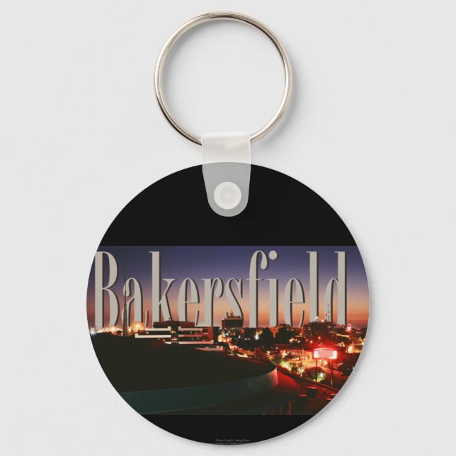 Bakersfield Skyline mit Bakersfield in Sky Schlüsselanhänger (Vorderseite)