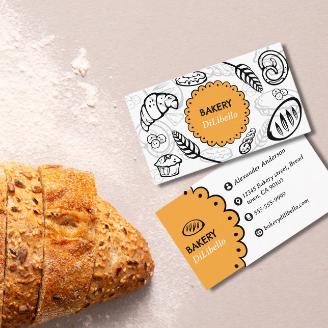 Bakery Brot Illustrationen Visitenkarte (Bakery Bread Illustrations Business Card)