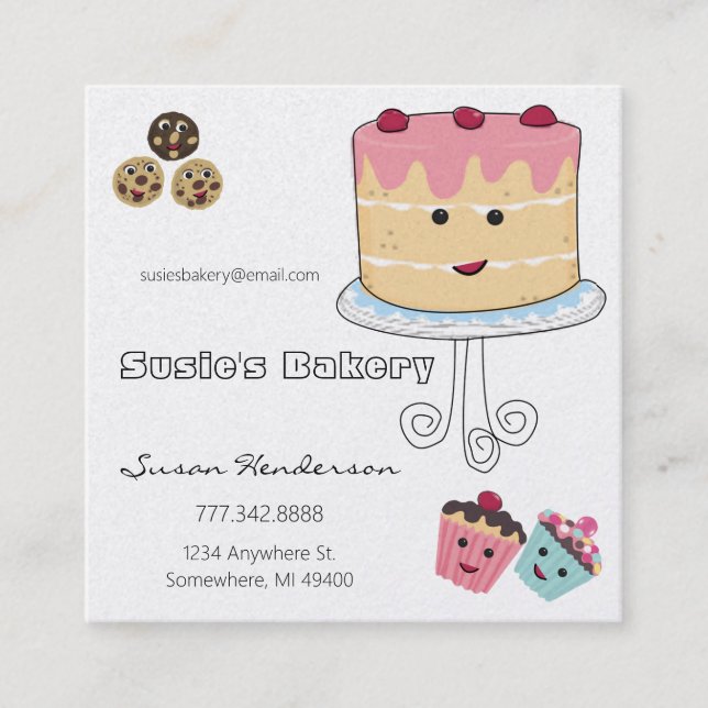 Bakery Business Card - - Maßgeschneiderte Quadratische Visitenkarte (Vorderseite)