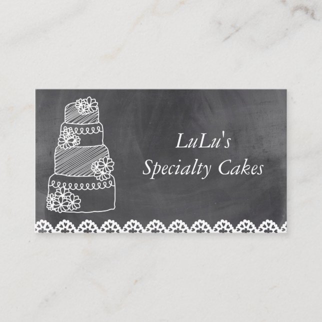 Bakery Business Card mit Chalkboard Visitenkarte (Vorderseite)