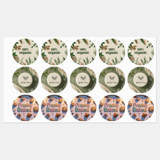 Bakery business themed stickers etiketten