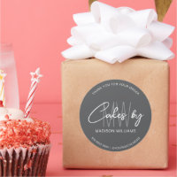 Bakery Cake Custom Monogram Logo Grau