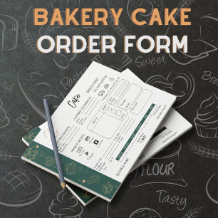 Bakery Cake Order Form Small Business Delivery Notizblock