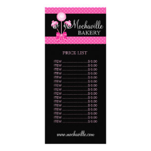 Bakery Cake Pops Retro Price List Rack Card Werbekarte