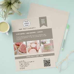 Bakery Custom Logo Beige Flyer