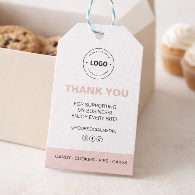 Bakery Custom Logo Thank You Geschenkanhänger (Bakery Custom Logo Thank You Gift Tags)