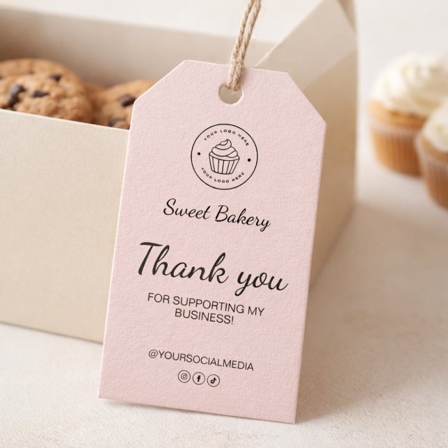 Bakery Custom Logo Thank You Geschenkanhänger (Bakery Custom Logo Thank You Gift Tags)