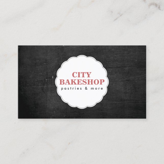 BAKERY DOILY LOGO on BLACK WOOD Visitenkarte (Vorderseite)