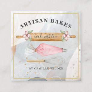 Bakery Koch Bakers Tools Business Card Quadratische Visitenkarte