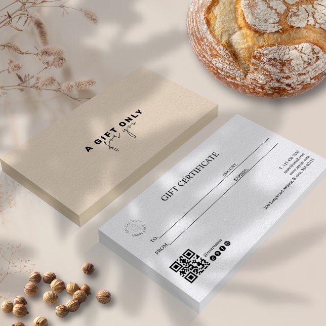 Bakery Koch Qr Code Fett Schriftart Logo Geschenkg (Bakery Chef Qr Code Bold Font Logo Gift Certificat)