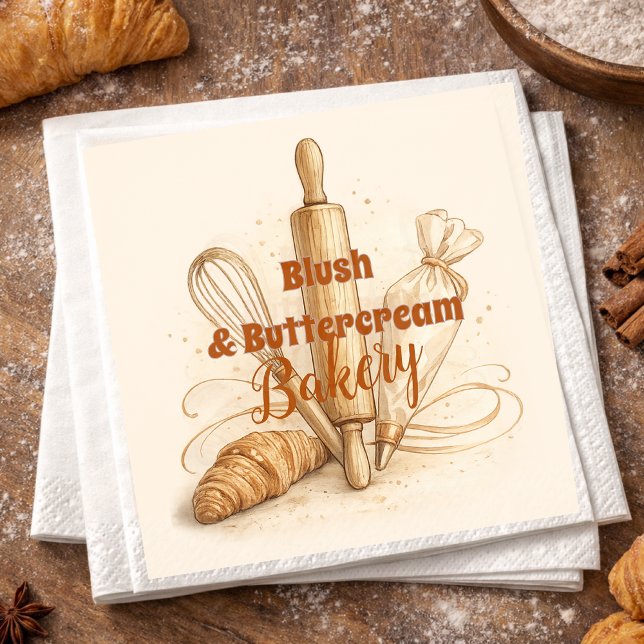 Bakery Logo Pastry Shop Branding Serviette (Von Creator hochgeladen)