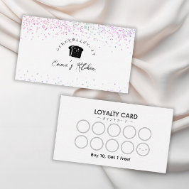 Bakery Loyalty Card Rainbow Glitter Bread Logo Visitenkarte