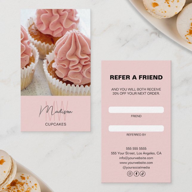 Bakery Monogram Logo-Visitenkarte Treuekarte (Bakery Monogram Logo Business Referral Card)