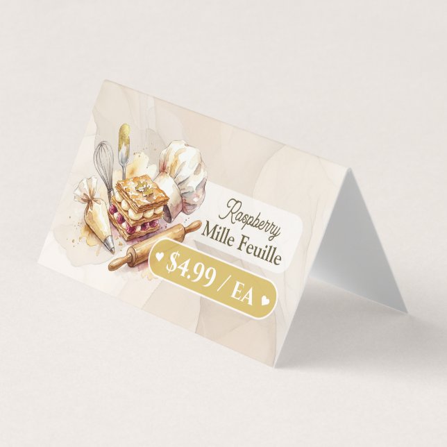 Bakery Pastry Baker Display Sign Label Price Tag (Vorderseite)