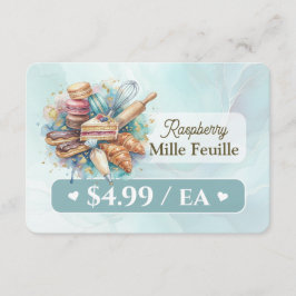 Bakery Pastry Baker Display Sign Label Price Tag Dankeskarte