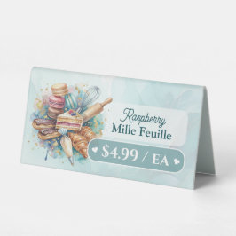 Bakery Pastry Baker Display Sign Label Price Tag Tischaufsteller