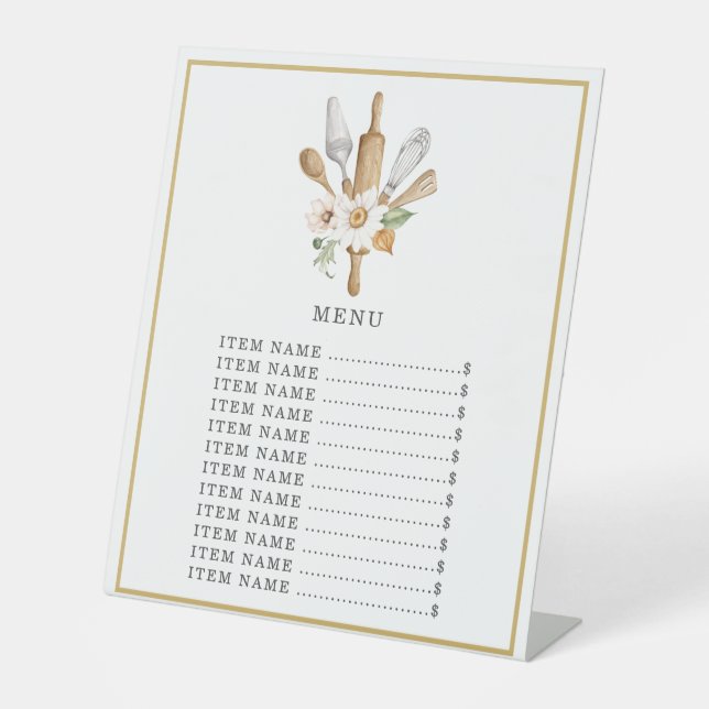 Bakery Pastry Chef Watercolor Baking Utensil Tools Sockelschild (Vorderseite)