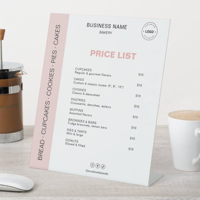Bakery Price List Menu Sockelschild (In Situ)