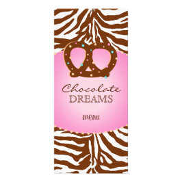 Bakery Rack Card Bretzel Pink Schokolade Braun Werbekarte