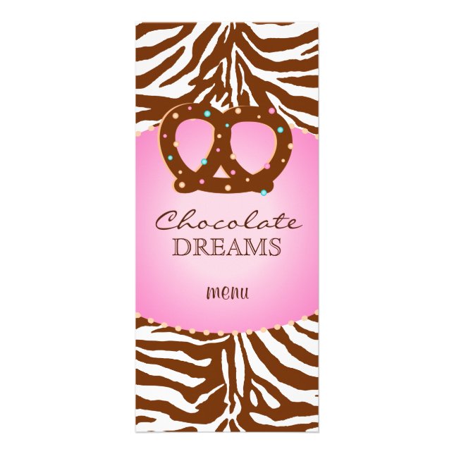 Bakery Rack Card Bretzel Pink Schokolade Braun Werbekarte (Vorne)