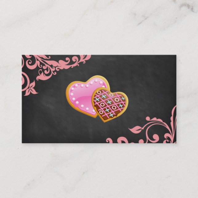 Bakery Salon Spa Floral Business Card Chalkboard Visitenkarte (Vorderseite)