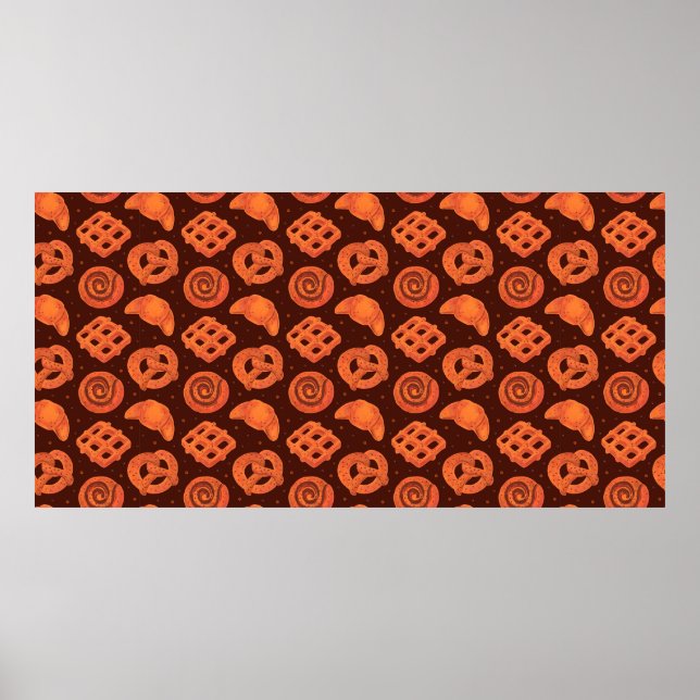 Bakery seamless pattern, Textur. Bäckerei Poster (Vorne)