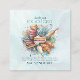 Bakery Store Pastry Cake Baker Thank You For Order Rabattkarte