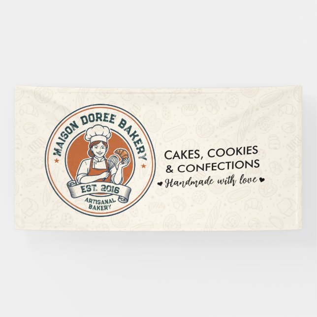 Bakery Store Pastry Chef Dessert Sweets Cake Baker Banner (Horizontal)
