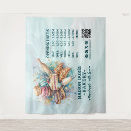 Bakery Store Pastry Chef Dessert Sweets Cake Baker Wandteppich