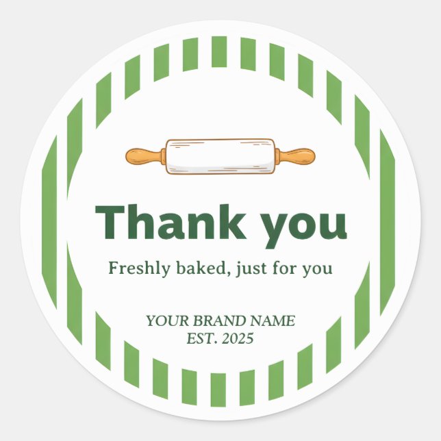 Bakery Thank You Sticker - Custom Baking Design (Devant)