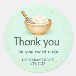 Bakery Thank You Sticker Custom Mint Green Design