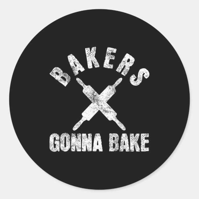 Baking Baker Bakery  Runder Aufkleber (Vorderseite)