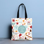 Baking billiger als Therapie Funny Kitchen Blue Tasche<br><div class="desc">Baking billiger als Therapy Funny Kitchen Blue Tragetaschen verfügt über ein buntes Küchenmotiv mit dem bearbeitbaren Text "Backen ist billiger als Therapie" in der modernen Schrift Typografie. Perfektes Geschenk für diejenigen,  die gerne Backen,  Kochen und in der Küche zu Weihnachten,  Geburtstag,  Muttertag. Entworfen von ©Evco Studio www.zazzle.com/store/evcostudio</div>