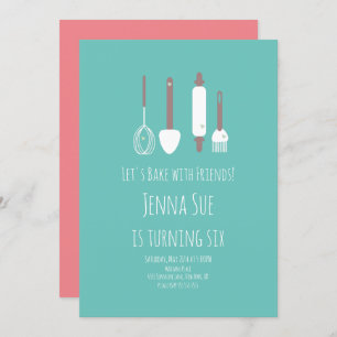 Baking Birthday Party Tools Einladung