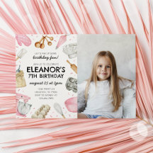 Baking Birthday Photo Invitation Cupcake Invitatio