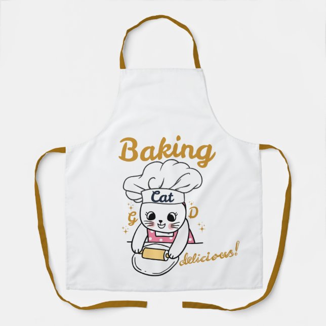 Baking Cat-DELICIOUS gutes Design - Niedliches Kat Schürze (Vorderseite)