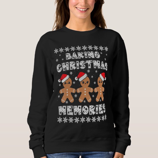 Baking Christmas Memories Gingerbread Men With Xma Sweatshirt (Vorderseite)
