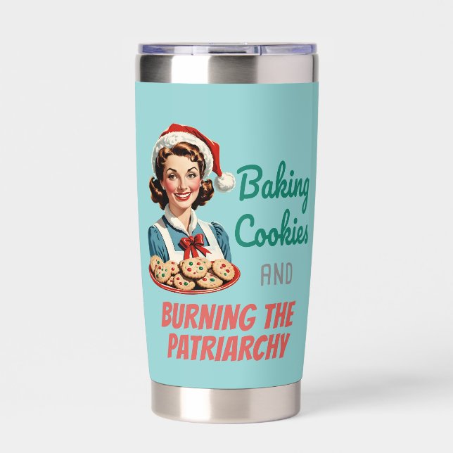 Baking Cookies and Burning the Patriarchy Thermobecher (Vorderseite)
