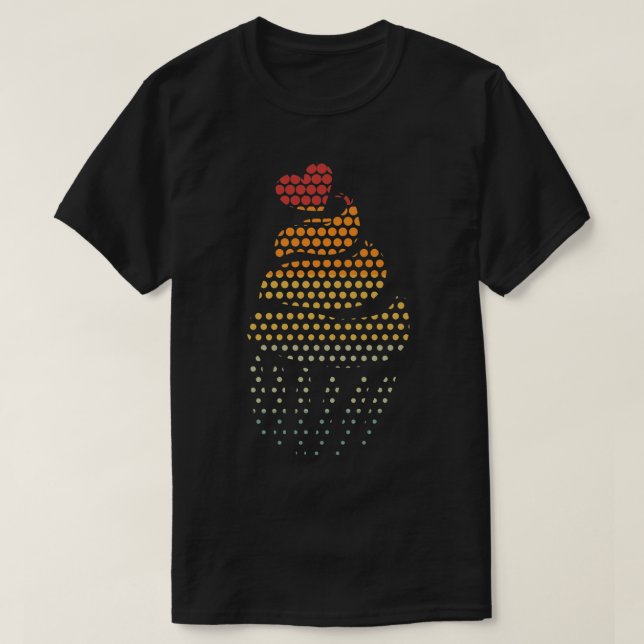 baking cupcakes bakery baker retro cupcake  T-Shirt (Design vorne)