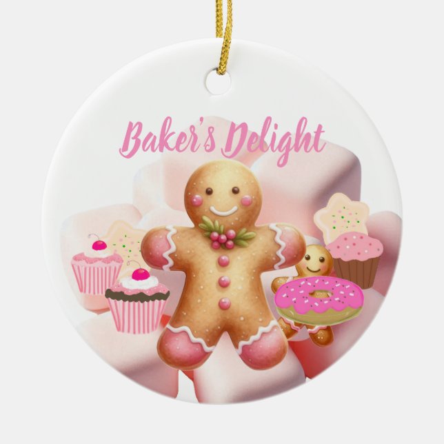 Baking Holiday Treats Gingerbread Man Keramik Ornament (Vorne)