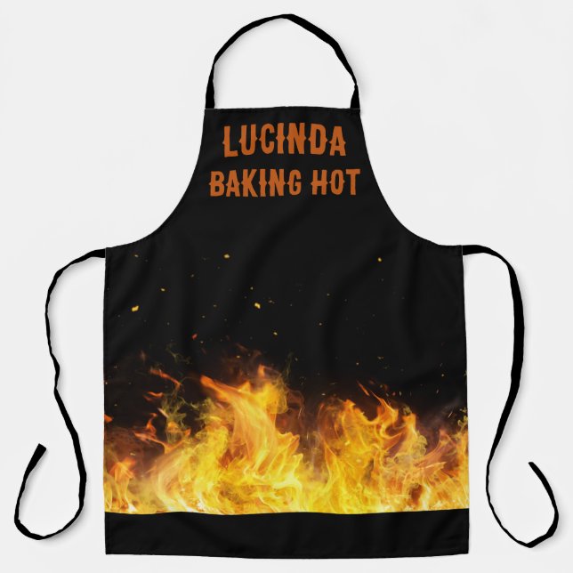 Baking Hot Koch Flames personalisieren Schürze (Vorderseite)