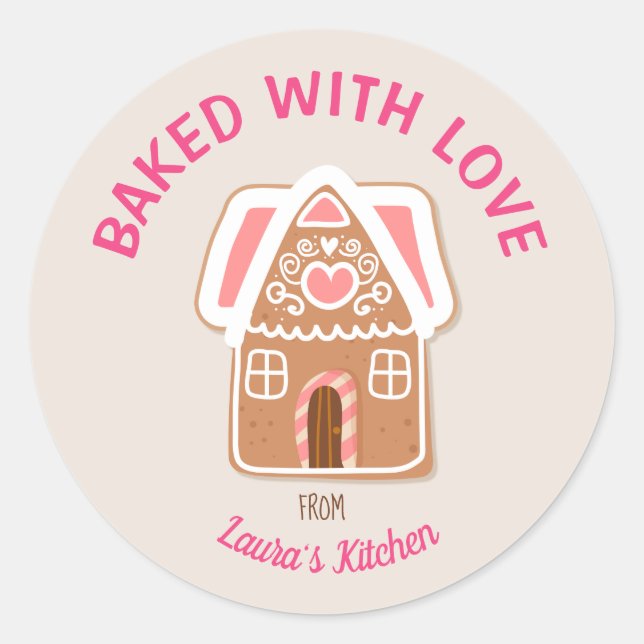 Baking Labels Personalised With a Name Runder Aufkleber (Vorderseite)