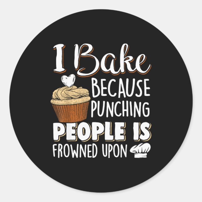Baking Lover Punching People - Baker &amp; Cupcake Runder Aufkleber (Vorderseite)
