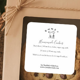 Baking Mixer Minimalist Bakery Ingredient Product Quadratischer Aufkleber