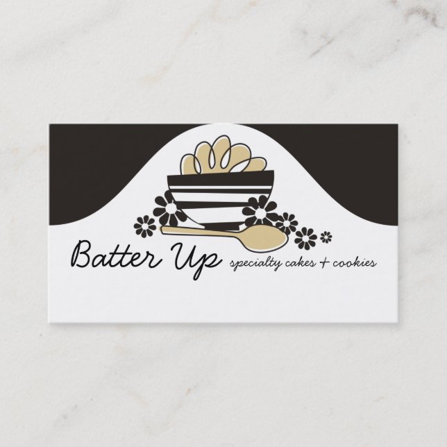 Baking mixing bowl dough batter baker biz cards visitenkarte (Vorderseite)