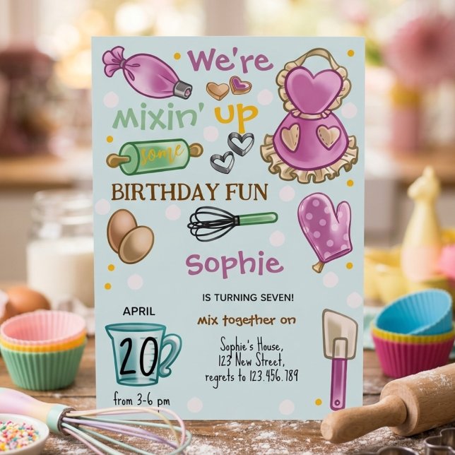Baking party birthday Invitation Einladung (Von Creator hochgeladen)